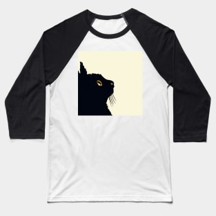 Little black cat looking up Baseball T-Shirt